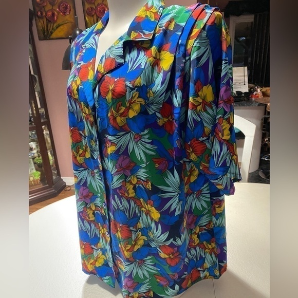EXPRESS Plus vtg Summer Hawaiian Tropical
Floral Graphic Prints Shirt Sz XL - Picture 11 of 16